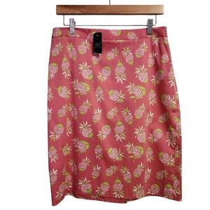 BROOKS BROTHERS 346 Pineapple Print Pencil Skirt Preppy Tropical size 8 NEW NWT